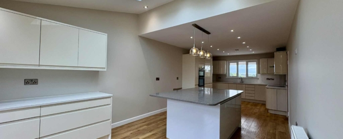 kitchen renovated and converted with front extension of property in bristol uk